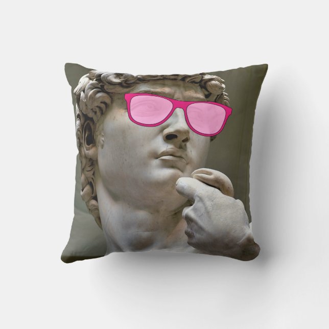 Almofada David veste óculos de cor rosa (Verso)