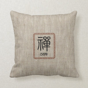 Almofada de abóbora-abóbora, beige faux, com calig