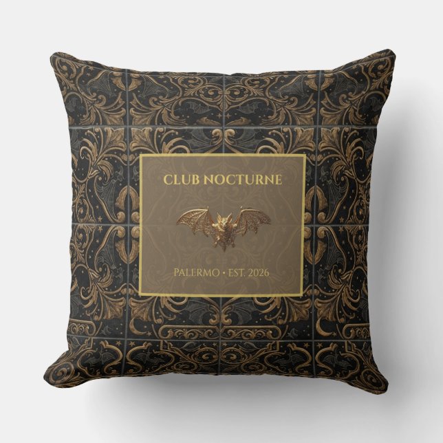 Almofada de Acabamento com Padrão Dourado Gótico P (Frente)