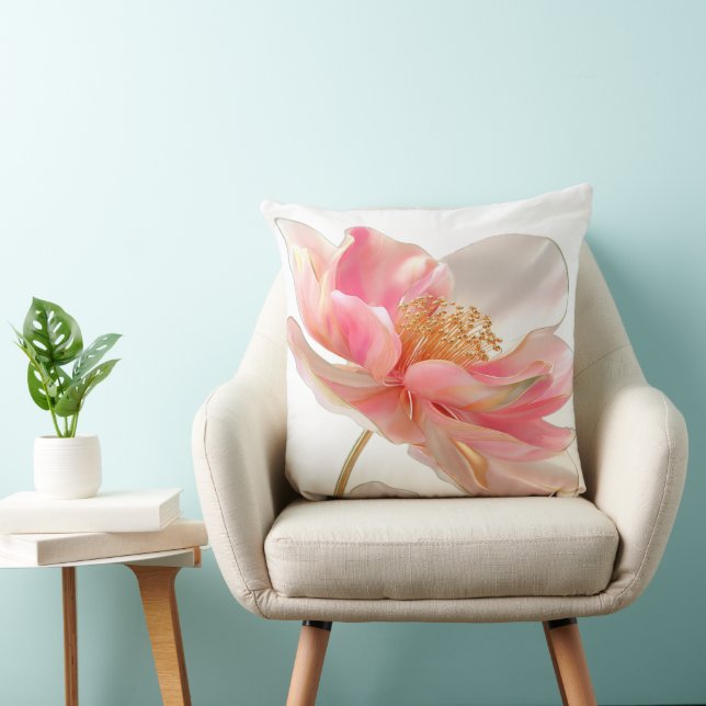 Almofada de Acen­to com Flor Rosa Blush Chic Moder (Cadeira)