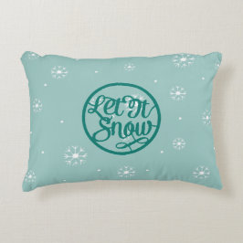 Almofada de acento Teal Let It Snow