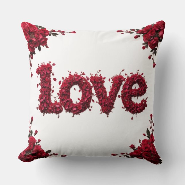 Almofada de amor de rosa vermelha presente românti (Frente)