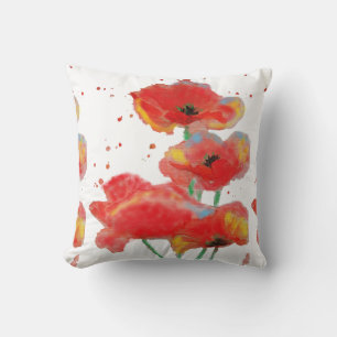 Almofada de Aquarela Vermelha
