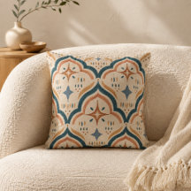 Almofada de Arremesso Boho Marroquina Terracota e