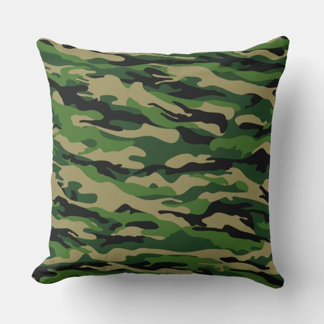 Almofada de Arremesso Camuflada de Bosque Verde (Frente)
