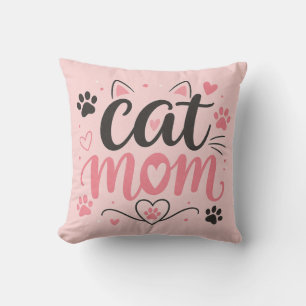Almofada de Arremesso Cat Mom - Impressões de Pata