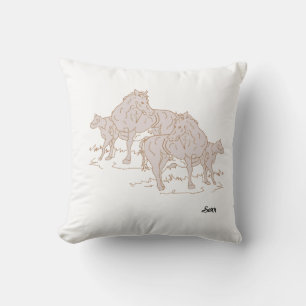 Almofada de Arremesso Cavalo Com uma Vaca