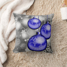 Almofada de Arremesso Cinza Prata Azul Clássica