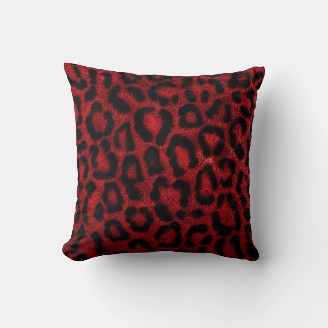 Almofada de Arremesso com Estampa de Leopardo Verm (Frente)