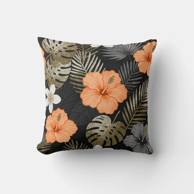Almofada de Arremesso com Estampa Floral Tropical (Frente)