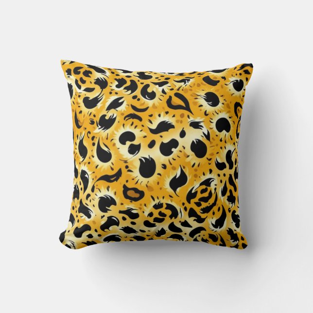 Almofada de Arremesso com Estampa Ousada de Leopar (Frente)