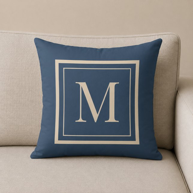 Almofada de Arremesso com Monograma em Azul Person (Criador carregado)