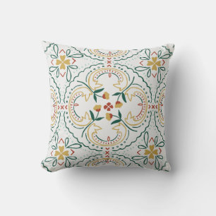 Almofada de Arremesso com Padrão Floral Desenhado