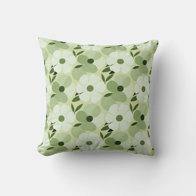 Almofada de Arremesso com Padrão Floral Tropical – (Frente)