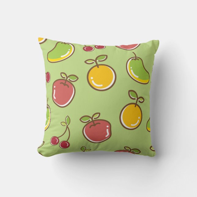 Almofada de Arremesso com Tema de Fruta Verde Clar (Frente)