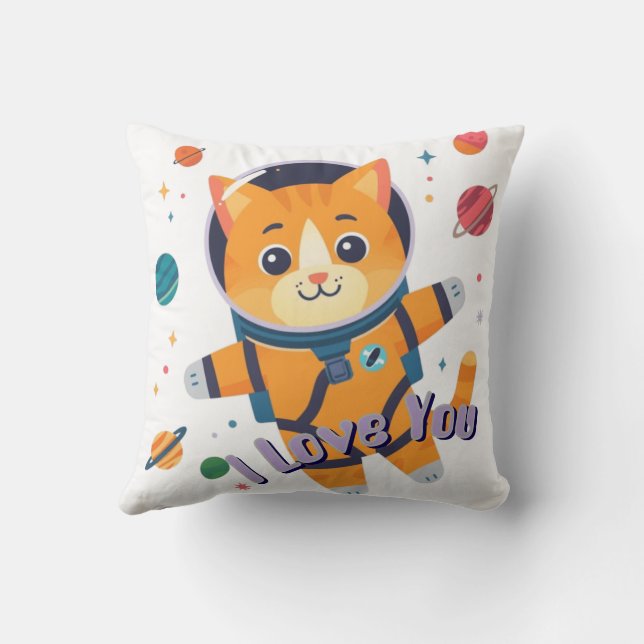 Almofada de Arremesso da Galáxia Space Cat 40cm x  (Verso)
