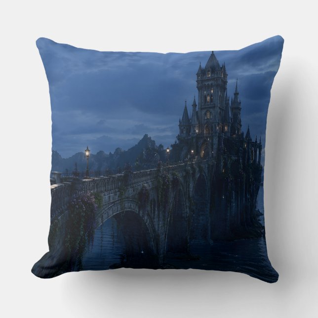 Almofada de Arremesso da Ponte do Castelo ao Luar (Frente)