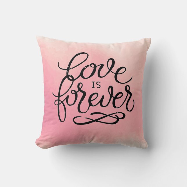 Almofada de Arremesso de Aquarela Amor é Para Semp (Frente)