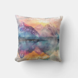 Almofada de Arremesso de Aquarela – Reflexo da Mon