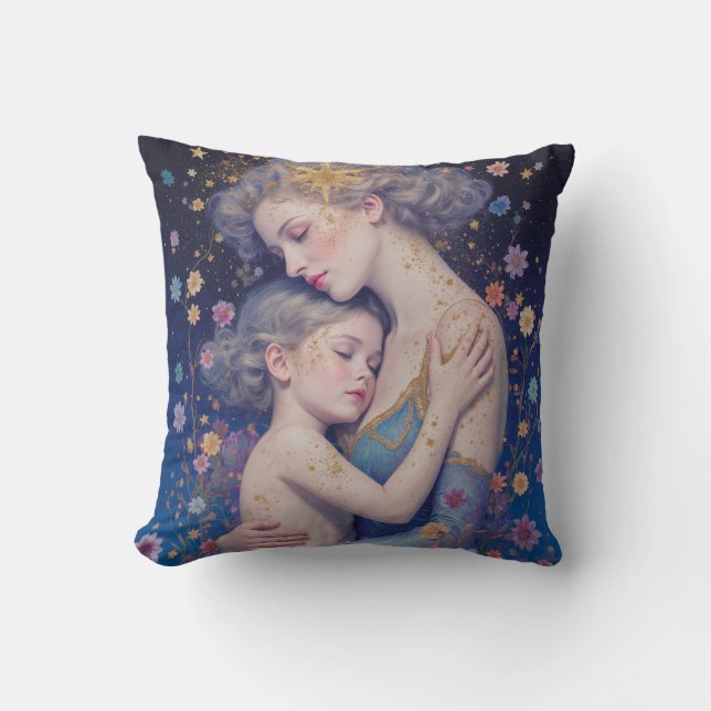 Almofada de Arremesso de Arte de Mãe e Filho  (Frente)