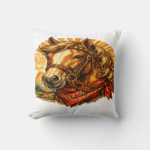 Almofada de Arremesso de Bandana de Cavalo Western