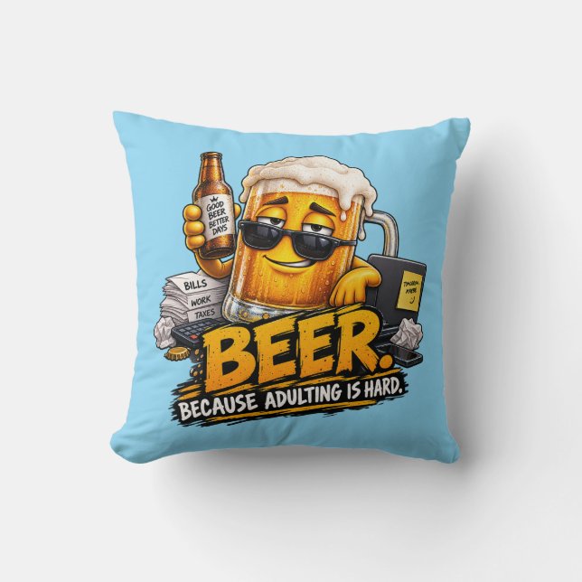 Almofada de Arremesso de Cerveja Engraçada (Frente)