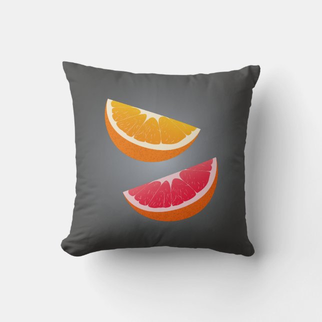 Almofada de Arremesso de Citrino Laranja & Toranja (Frente)