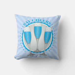 Almofada de Arremesso de Copos de Champanhe Azul M