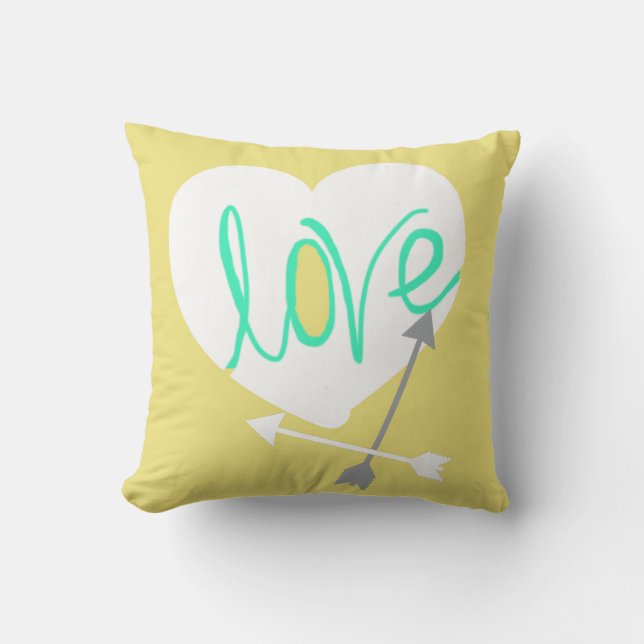 Almofada de Arremesso de Coração de Amor Elegante (Frente)