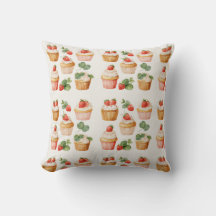 Almofada de Arremesso de Cupcake de Morango Cottag