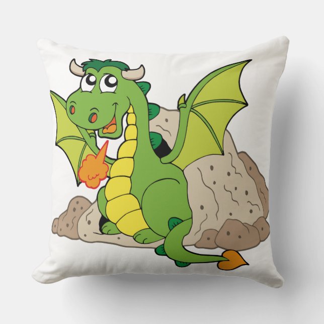 Almofada de Arremesso de Dragão Verde (Frente)