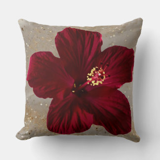 Almofada de Arremesso de Flor de Hibisco Vermelho