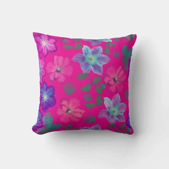 Almofada de Arremesso de Flor Rosa (Frente)