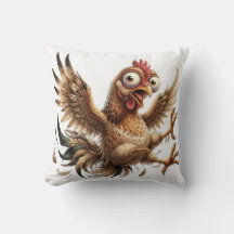 Almofada de Arremesso de Frango Louco Divertido