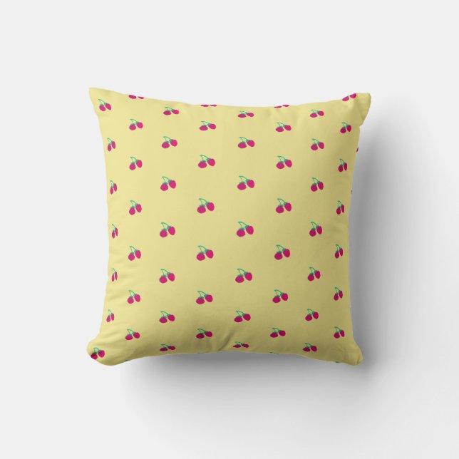 Almofada de Arremesso de Frutas Cor-de-Rosa Fofa (Frente)