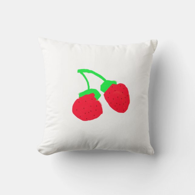 Almofada de Arremesso de Frutas Vermelhas Fofas (Frente)