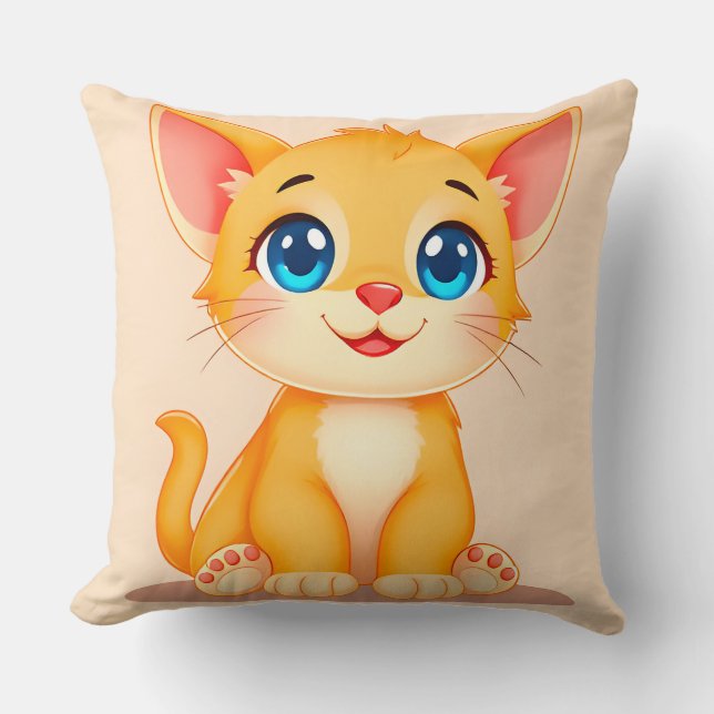 Almofada de Arremesso de Gato Fofo Presente Decora (Frente)