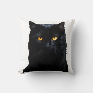 Almofada de Arremesso de Gato Preto Elegante