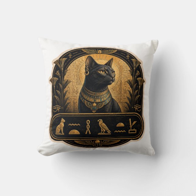 Almofada de Arremesso de Gato Sphynx Decoração Egi (Frente)