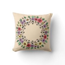 Almofada de Arremesso de Grinalda Floral Neutra