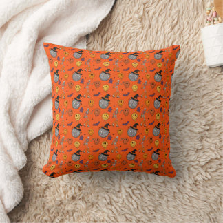Almofada de Arremesso de Halloween Laranja Vibrant