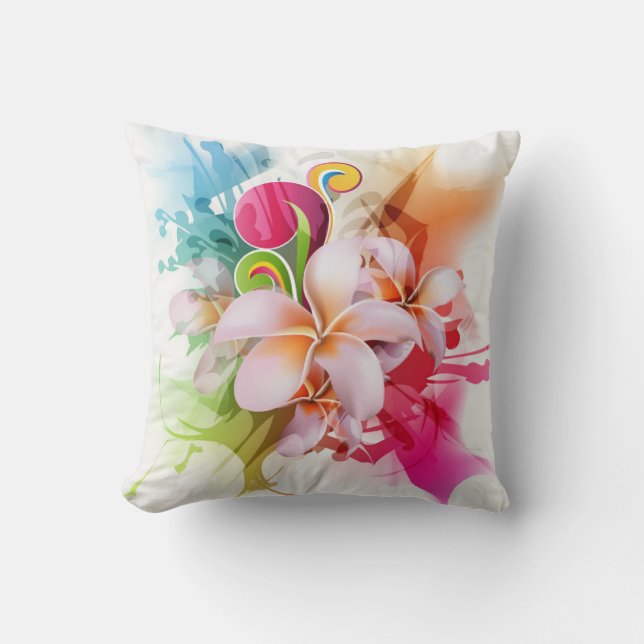 Almofada de Arremesso de Moda Floral Abstrata (Frente)