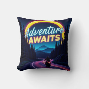 Almofada de Arremesso de Moto Neon Adventure Await