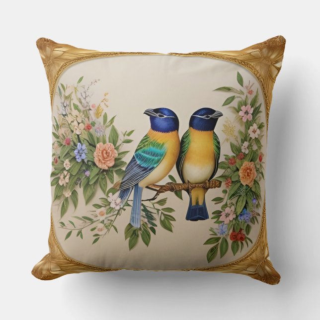 Almofada de Arremesso de Pássaro Elegante Decoraçã (Frente)