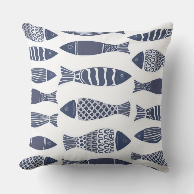 Almofada de Arremesso de Peixe Azul (Frente)