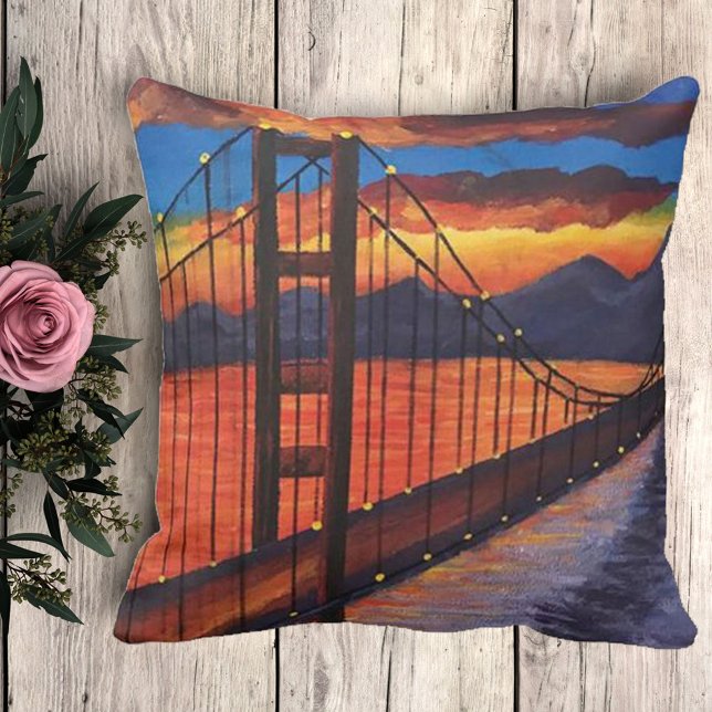 Almofada de Arremesso de Pintura Acrílica da Ponte (Criador carregado)