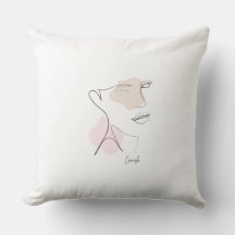 Almofada de Arremesso de Rosto de Arte de Linha Mi