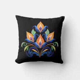 Almofada de Arremesso de Tulipas Abstratas Laranja