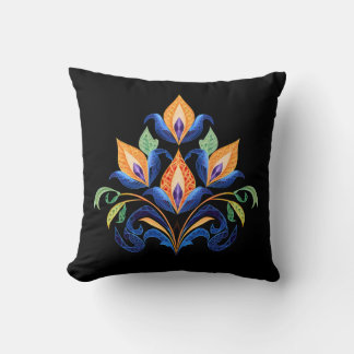 Almofada de Arremesso de Tulipas Abstratas Laranja