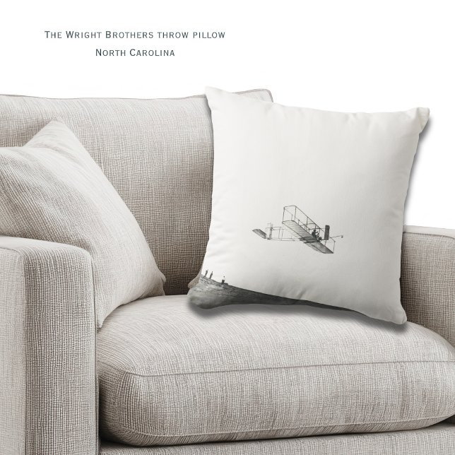Almofada de Arremesso dos Irmãos Wright da Carolin (Where history meets home decor. The Wright Brothers Throw PIllow, personalized)